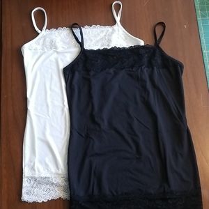 Maurice's Lace Tank Top Set black white M